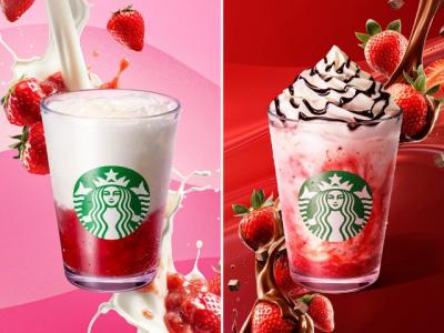 【きょうから】スターバックス、”果肉たっぷり”『ごろっと イチゴ ミルク』＆“つぶつぶ食感”『イチゴ チョコレート フラペチーノ』が登場